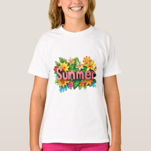 T-shirt Texte d'été - Fleurs d'été colorées Illustration