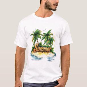 T-shirt Texte d'été - Tropical Summer Island