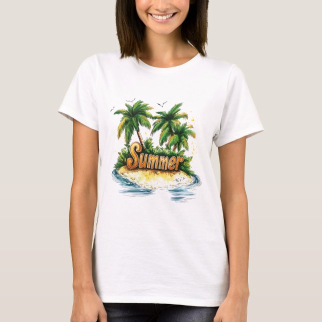 T-shirt Texte d'été - Tropical Summer Island (Devant)