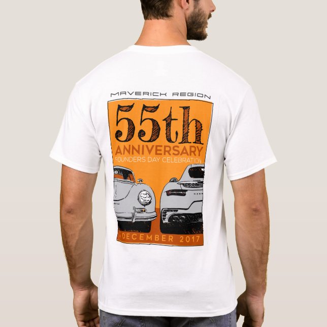 T-shirt Texte d'obscurité d'anniversaire de Mavs (Dos)
