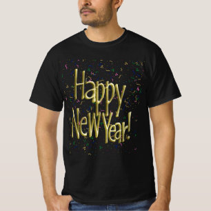 T-shirt Texte doré avec confettis - Bonne année