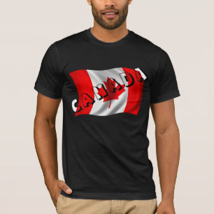 T-shirt Texte du Canada sur le drapeau canadien
