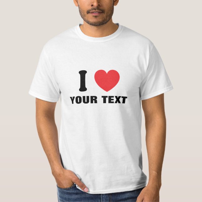 T-shirt Texte du coeur personnalisé (Devant)