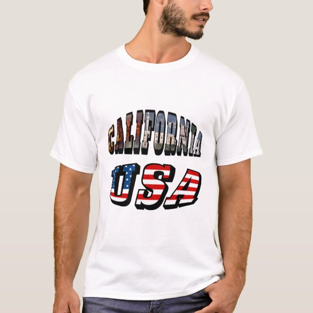 T-shirt Texte du drapeau de la Californie (Devant)