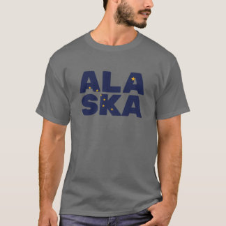 T-shirt Texte du drapeau de l'Alaska