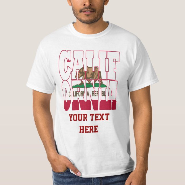 T-shirt Texte du drapeau de l'état de Californie (Devant)