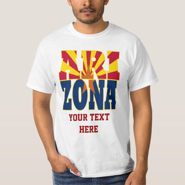 T-shirt Texte du drapeau de l'état de l'Arizona (Devant)