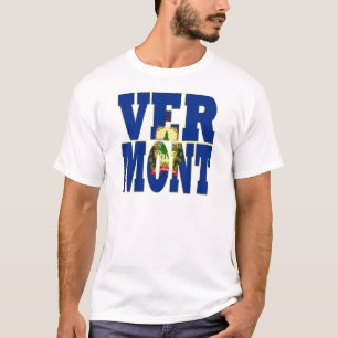 T-shirt Texte du drapeau de l'état du Vermont