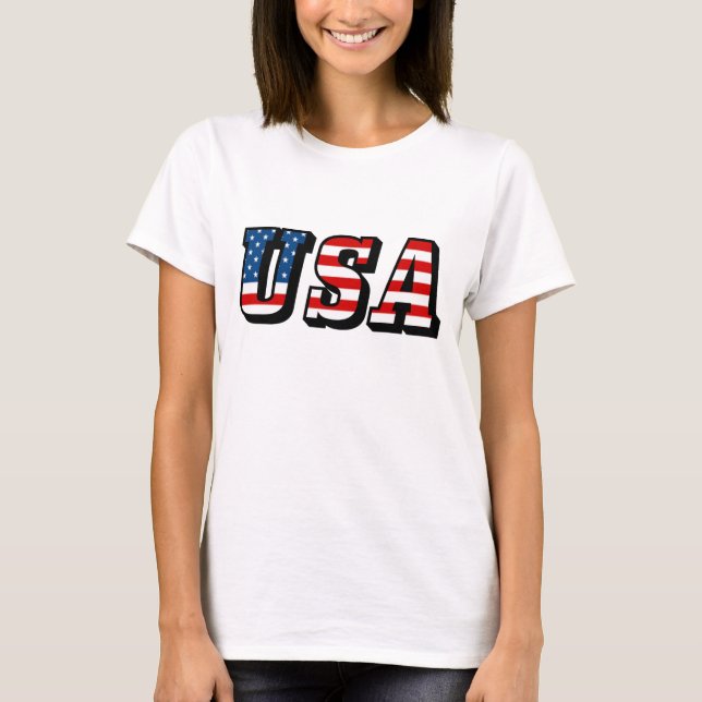 T-shirt Texte du drapeau des États-Unis (Devant)