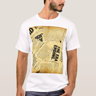 T-shirt Texte du journal de presse avec vieux papier