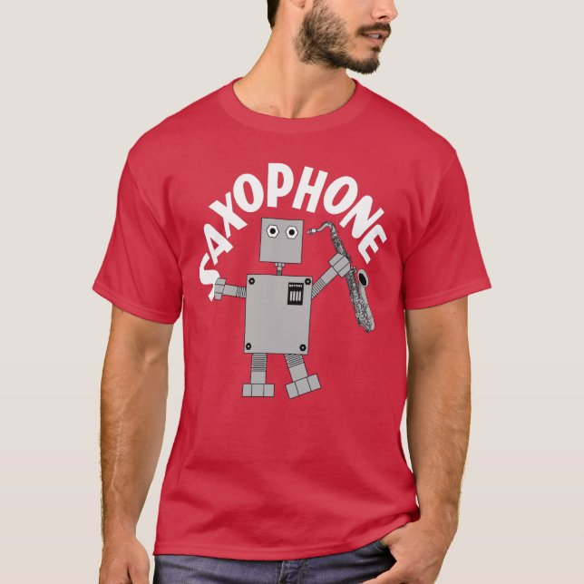 T-shirt Texte du robot saxophone (Devant)
