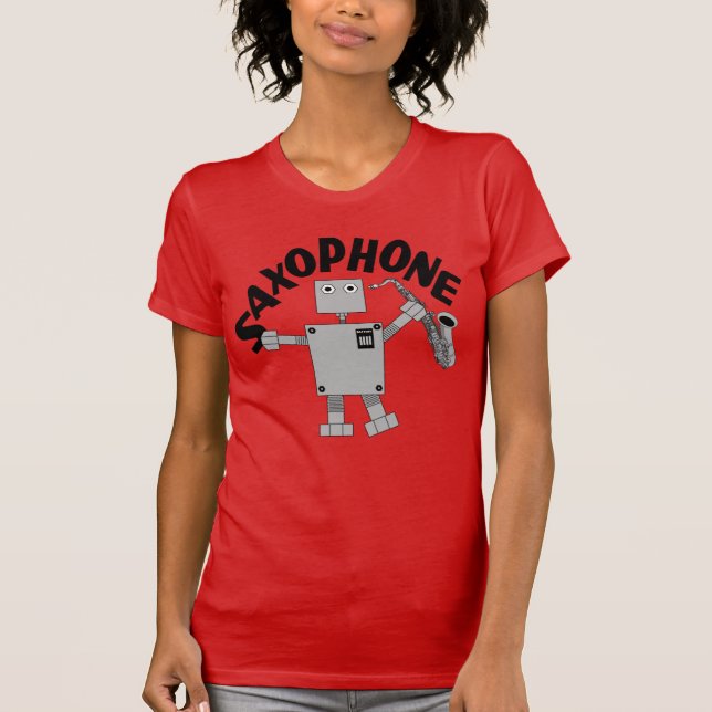 T-shirt Texte du robot saxophone (Devant)