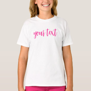 T-shirt Texte du script de calligraphie rose chaud pour fi
