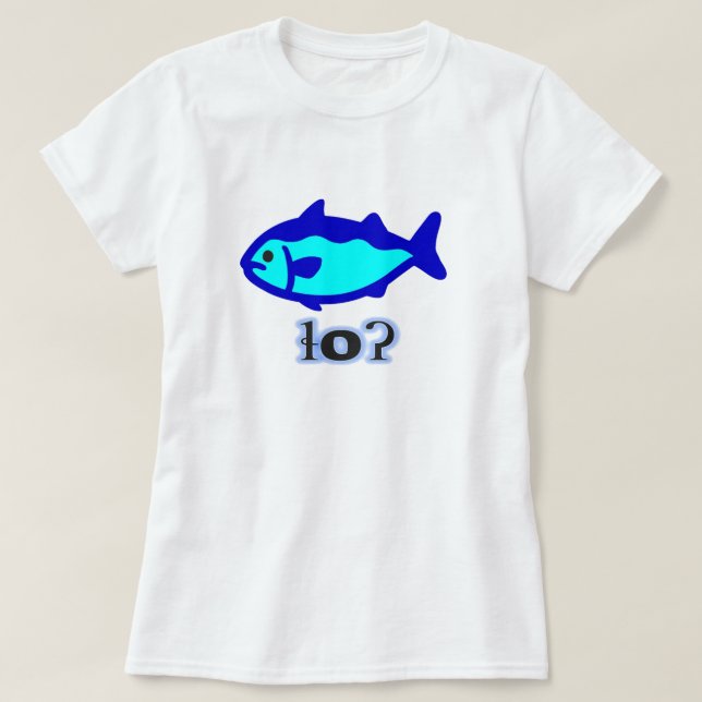 T-shirt Texte en Tsetsaut : ɬ oDevas et un poisson bleu (Design devant)