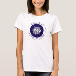 T-shirt Texte et logo personnalisables Bleu foncé violet