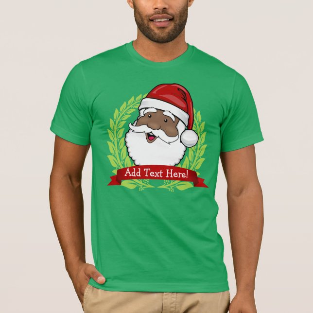 T-shirt Texte ethnique gai de coutume de Père Noël (Devant)