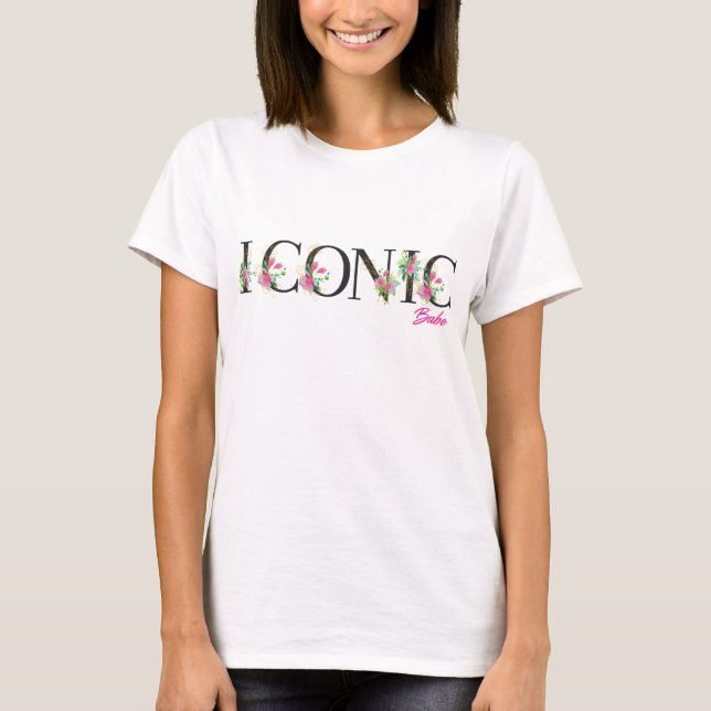 T-shirt Texte floral Iconique Babe (Devant)