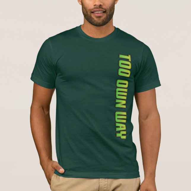 T-SHIRT TEXTE GRADIENT VERT TROP PROPRE (Devant)