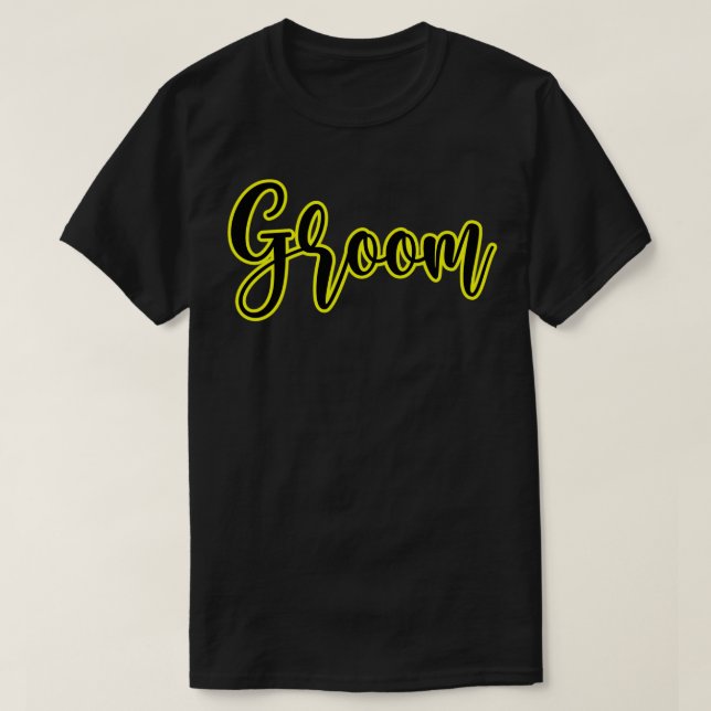 T-shirt Texte jaune marié (Design devant)
