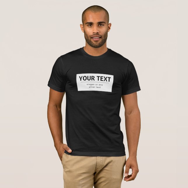T-shirt Texte moderne éditable gras | Noir & Blanc (Devant entier)