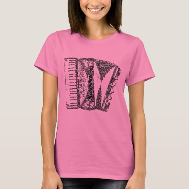 T-shirt Texte noir en forme d'accordion (Devant)