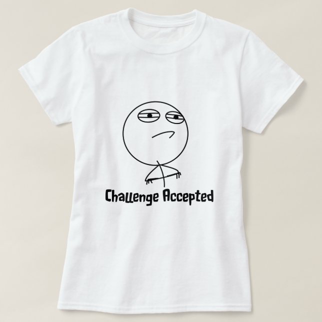 T-shirt Texte noir et blanc admis par défi (Design devant)