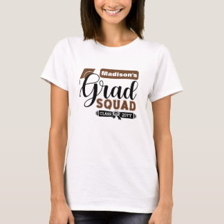 T-shirt Texte noir et Brown L'équipe blanche de filles