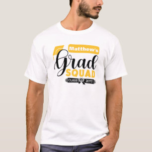 T-shirt Texte noir et jaune L'équipe blanche d'un mâle