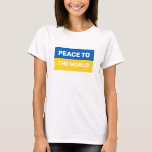 T-shirt Texte Paix au Monde sur les couleurs du drapeau uk