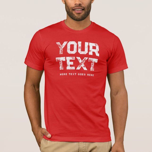 T-shirt Texte Perdu Mens Moderne Élégant Rouge usagé Look (Devant)