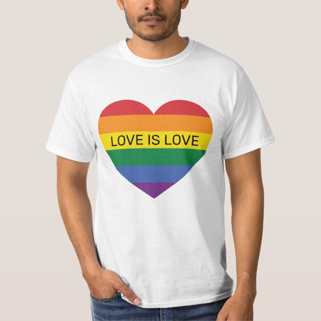 T-shirt Texte personnalisé Amour arc-en-ciel (Devant)