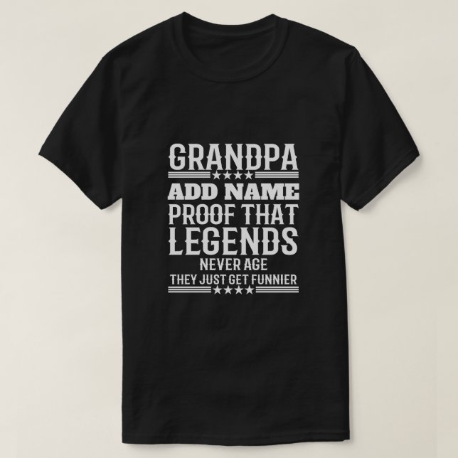 T-shirt Texte personnalisé Amusant Grand-père Preuve qui l (Design devant)