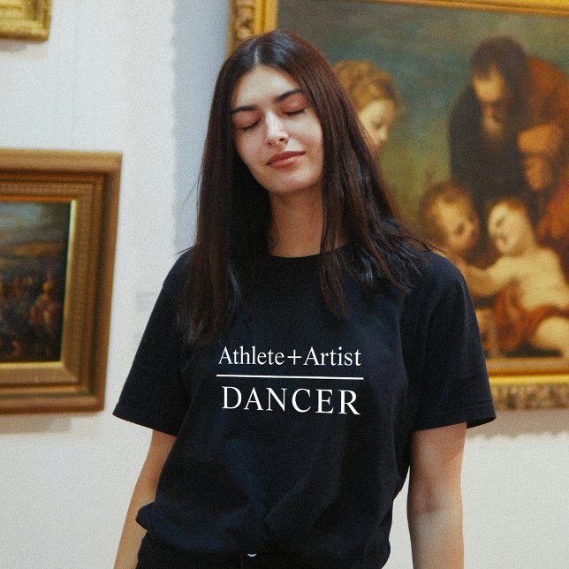 T-shirt Texte personnalisé Athlète & Artiste Danseur Simpl (Custom Text Athlete & Artist Dancer Simple Black T-Shirt)