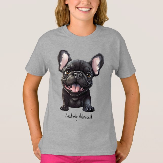 T-shirt Texte personnalisé 🐶chiot Frenchie (Devant)