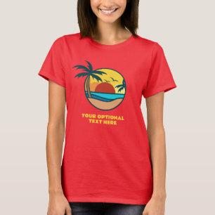 T-shirt Texte personnalisé Coucher de soleil sur l'île tro