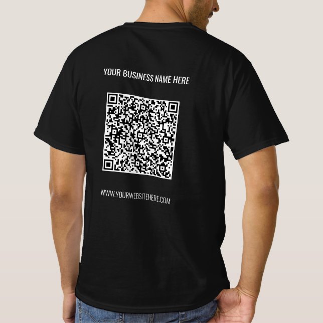 T-shirt texte personnalisé du code QR - Entreprise (Dos)