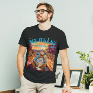 T-shirt Texte Personnalisé Et Portrait Visage Photo Style 