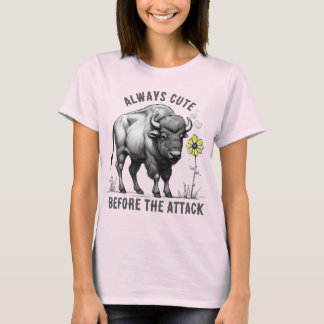 T-shirt Texte personnalisé fleur de buffle occidental amér