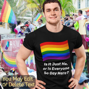 T-shirt Texte personnalisé Gay pride drapeau arc-en-ciel D