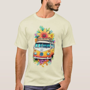 T-shirt Texte personnalisé Hippie Van
