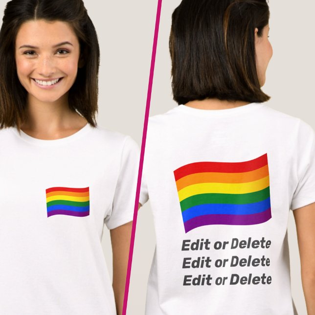 T-shirt Texte personnalisé LGBT Gay pride Arc-en-ciel drap (Créateur téléchargé)
