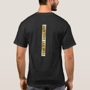 T-shirt Texte personnalisé Mains noir et or Impression rec