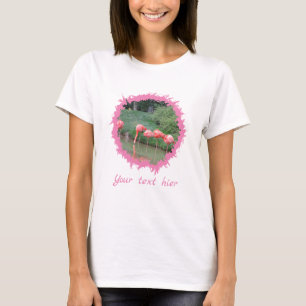T-shirt Texte personnalisé moderne et photo sur motif rose