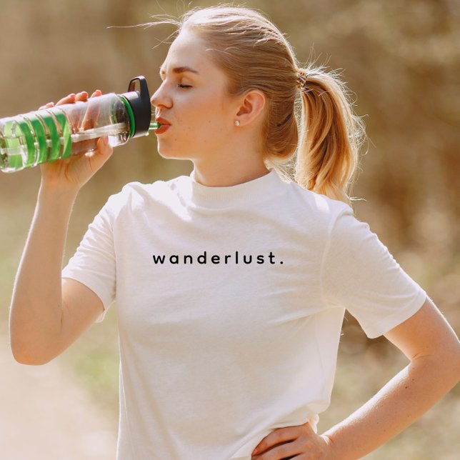 T-shirt Texte personnalisé moderne noir (Modern Custom text wonderlust t-shirt)