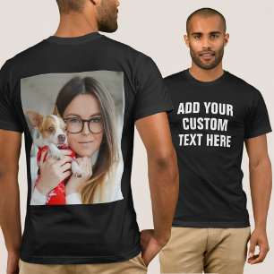 T-shirt Texte personnalisé ou nom et photo au dos