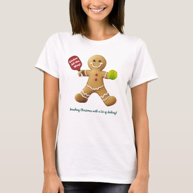 T-shirt Texte personnalisé Pickleball Gingerbread Cheval (Devant)