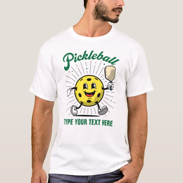 T-shirt TEXTE PERSONNALISÉ PICKLEBALL MASCOT par Picklebal (Devant)