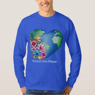 T-shirt Texte personnalisé Planète Terre Coeur