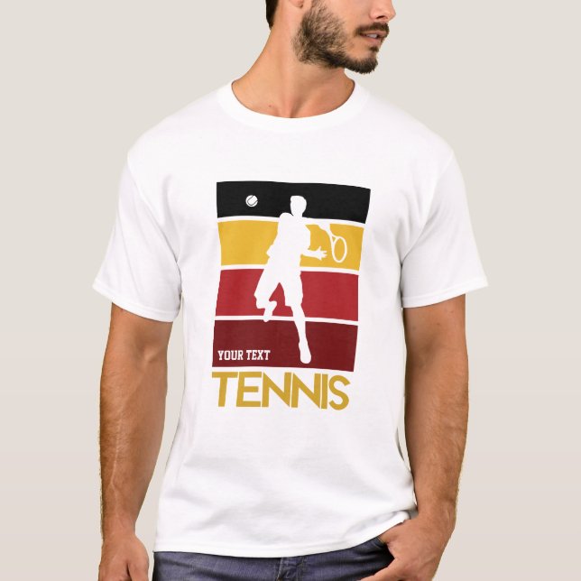 T-shirt Texte personnalisé, retro tennis adulte (Devant)