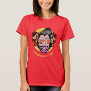 T-shirt Texte personnalisé Vêtements de singe de plage